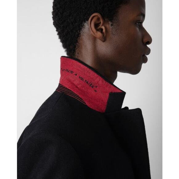 Zadig & Voltaire NWT $748 Marlyh Wool Noir Black Coat XXL Sz 48 Unisex Men Women - Picture 8 of 15